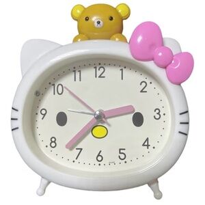 Hello Kitty Clock with Pink Bow and Bear